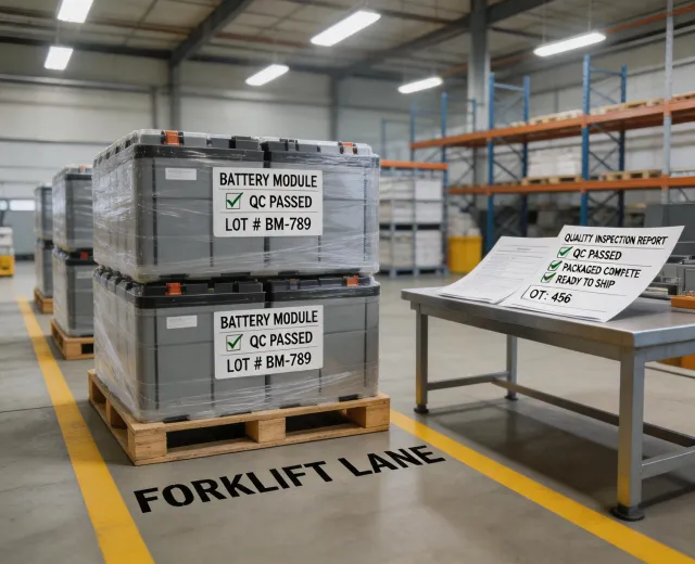 Warehouse battery shipping preparation