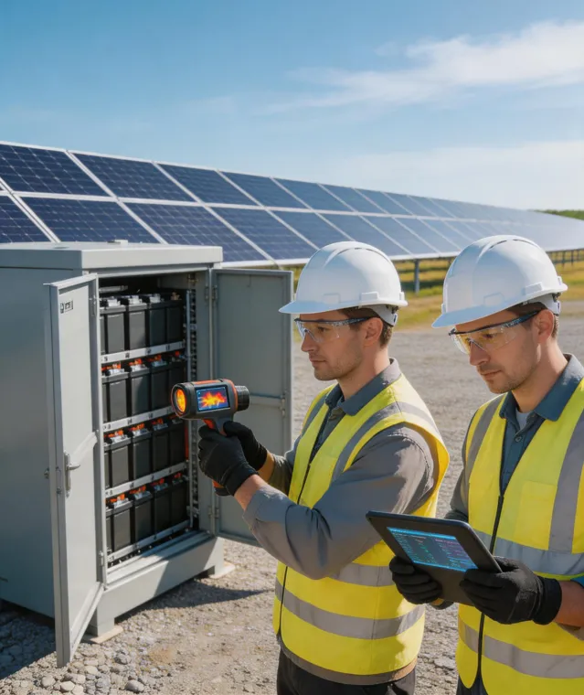 Field service team at BESS site